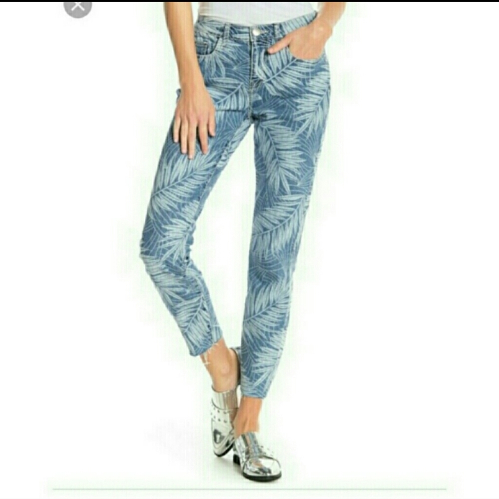 Current Elliott nwot stilleto leaf print skinny jeans